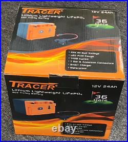 12V/24Ah TRACER Lithium Lightweight LiFePO4 Golf trolley battery (36 hole)