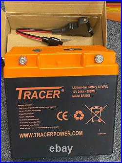 12V/24Ah TRACER Lithium Lightweight LiFePO4 Golf trolley battery (36 hole)