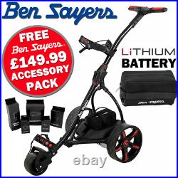 Ben Sayers 2023 Golf Trolley 18 Lithium Black/red +free £149.99 Accessory Pack