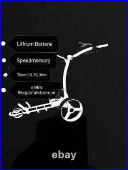 Elektro Golftrolley mit Lithium-Batterie Birdie brake weiß Aluminium