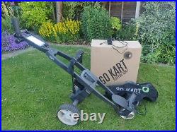 GoKart electric golf trolley automatic with lithium battery, bag & brolly holder