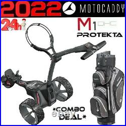 Motocaddy M1 Dhc 2022 New Electric Golf Trolley Lithium & Protekta Cart Bag
