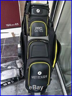 Motocaddy M3 pro 18 hole lithium Trolley, New, with matching shop soiled pro bag