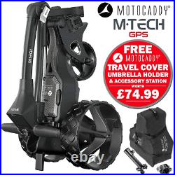 Motocaddy M-tech Gps 36 Hole Lithium Golf Trolley +free £74.99 Accessory Pack