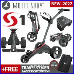 Motocaddy S1 Electric Golf Trolley Graphite Ultra 36 Hole Lithium NEW! 2022