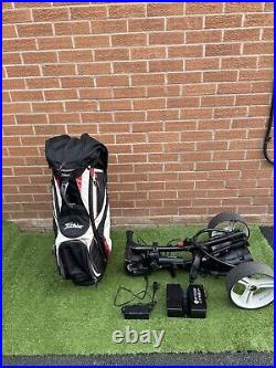 Motocaddy S1 Electric Golf Trolley Lithium Battery with Titleist Cart Bag