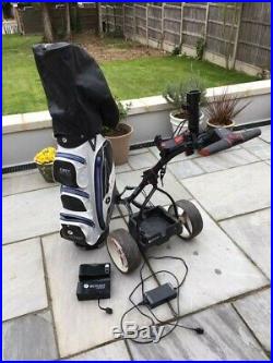 Motocaddy S1 Electric Golf Trolley and Dry Series bag, lithium 18 hole battery