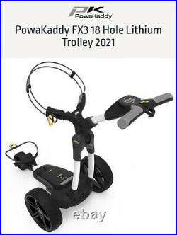 New PowaKaddy FX3 Electric golf Trolley, 18 Hole Lithium Battery 2022 WHITE