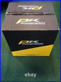 New Powakaddy FX3 electric golf trolley cart in black 18 hole lithium battery
