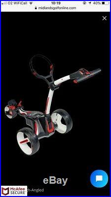 New White M1 Motocaddy Lithium Electric Golf Trolley