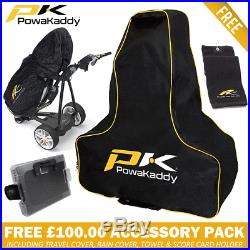 POWAKADDY FW7s GOLF TROLLEY +18 HOLE LITHIUM BATTERY +FREE £100 GIFT PACK