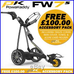 POWAKADDY FW7s GOLF TROLLEY +36 HOLE LITHIUM BATTERY +FREE £100 GIFT PACK