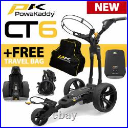 PowaKaddy CT6 Black Electric Golf Trolley 18 Lithium +FREE BAG! NEW! 2023