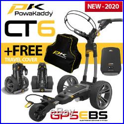 PowaKaddy CT6 GPS/EBS Gun Metal Electric Golf Trolley 18 Lithium NEW! +FREE BAG