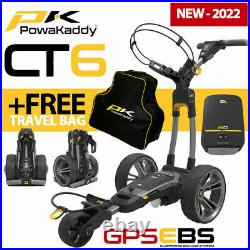 PowaKaddy CT6 GPS/EBS Gun Metal Electric Golf Trolley Extended Lithium NEW! 2022
