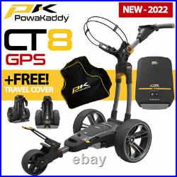 PowaKaddy CT8 GPS Gun Metal Electric Golf Trolley Extended Lithium NEW! 2023