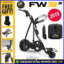 PowaKaddy FW3s Black 18 Hole Lithium Electric Trolley +FREE GIFT