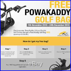PowaKaddy FW5s Electric Golf Trolley 2018 Gun Metal +FREE! CART BAG & COVER