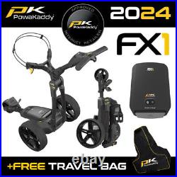 PowaKaddy FX1 Black Electric Golf Trolley 18 Hole Lithium +FREE TRAVEL BAG! 2024