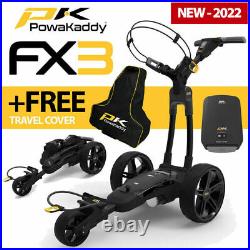 PowaKaddy FX3 Black Electric Golf Trolley 18 Hole Lithium NEW! 2022 +FREE BAG