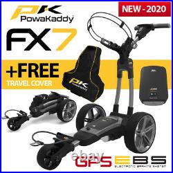PowaKaddy FX7 GPS/EBS Gun Metal Electric Golf Trolley 18 Lithium 2020 +FREE BAG