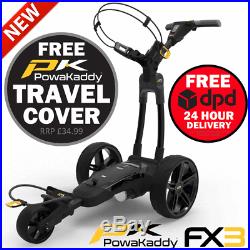 Powakaddy 2020 Fx3 36 Hole Lithium Golf Trolley Black +free £34.99 Travel Cover