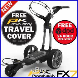 Powakaddy 2020 Fx7 18 Hole Lithium Golf Trolley +free £34.99 Travel Cover
