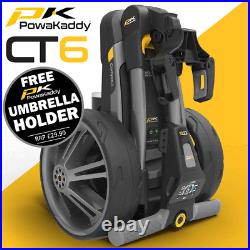 Powakaddy 2022 Ct6 Golf Trolley +18 Hole Lithium Battery +free Umbrella Holder