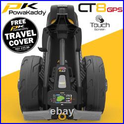 Powakaddy 2022 Ct8 Gps Ebs 18 Hole Lithium Electric Golf Trolley +travel Cover