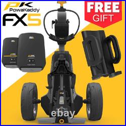 Powakaddy 2023 Fx5 18 Hole Lithium Electric Golf Trolley +free Gps Phone Cradle