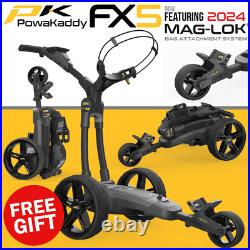 Powakaddy 2024 Fx5 Extended Lithium Electric Golf Trolley +free Umbrella