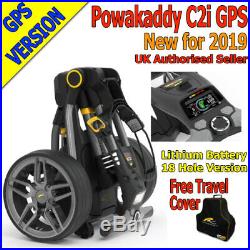 Powakaddy Compact C2i 2019 GPS Electric Golf Trolley 18 Hole Lithium Battery