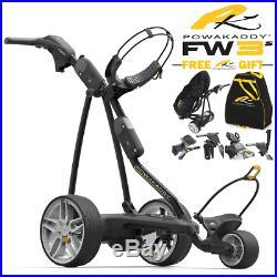 Powakaddy FW3s 2018 Black Electric Golf Trolley / All Battery Options +Free Gift
