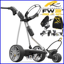 Powakaddy FW3s 2018 White Electric Golf Trolley / All Battery Options +Free Gift