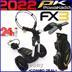Powakaddy Fx3 Electric Golf Trolley 2022 Edition & Powakaddy X Lite Edition Bag
