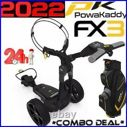Powakaddy Fx3 Electric Golf Trolley Stealth Black Edition & X Lite Edition Bag