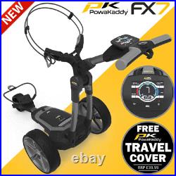 Powakaddy Fx7 Electric Golf Trolley +18 Hole Lithium Battery +free Travel Cover
