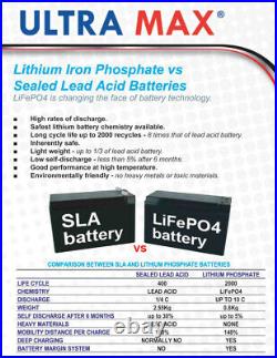 Ultramax Li200-12, 12v 200a Lithium Iron Phosphate Battery For Golf Trolleys